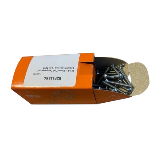 M3.5 x 30mm T10 Tamperproof Security Screws (Box 100)