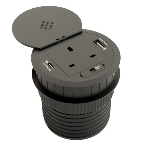 CMW Ltd Desk Cable Management | Black Combo Desk Unit
