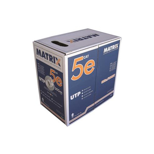 CMW Ltd | Cat5e 24AWG Solid U/UTP Eca PVC Cable 305m Box Grey - Matrix 