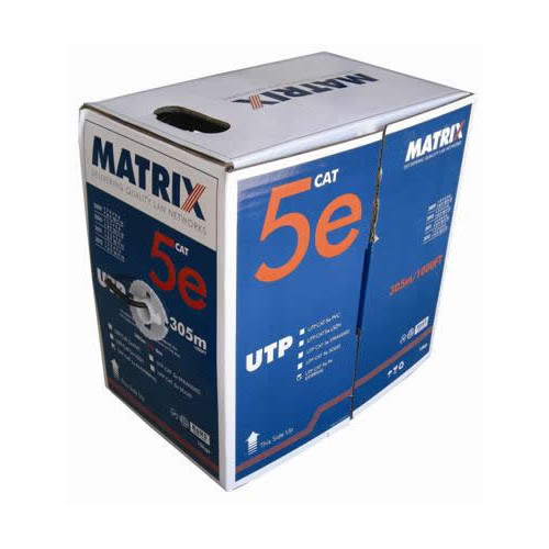 CMW Ltd | Cat5e 24AWG Solid U/UTP External Grade PE Cable 305m Box Black - Matrix (305m Box)