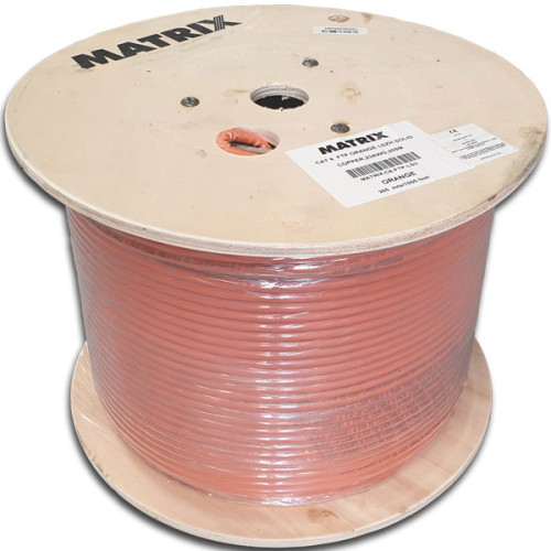 CMW Ltd  | Cat6 23AWG Shielded F/UTP Eca Solid Cable Orange Cable 305m Reel - Matrix (305m Reel)