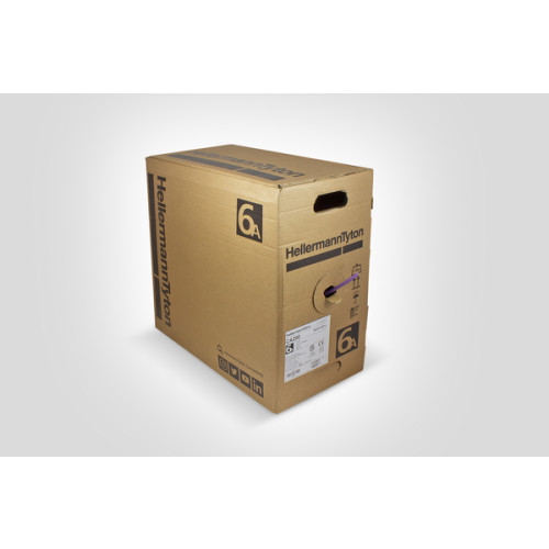 HellermannTyton CA200 Cat6A 23AWG F/FTP Solid LS0H Violet Cable 305m Reelex Box - Class Cca
