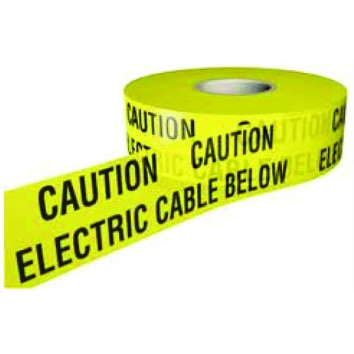 Yellow "Caution Electric Cable Below" 150mmTape (365m Roll)