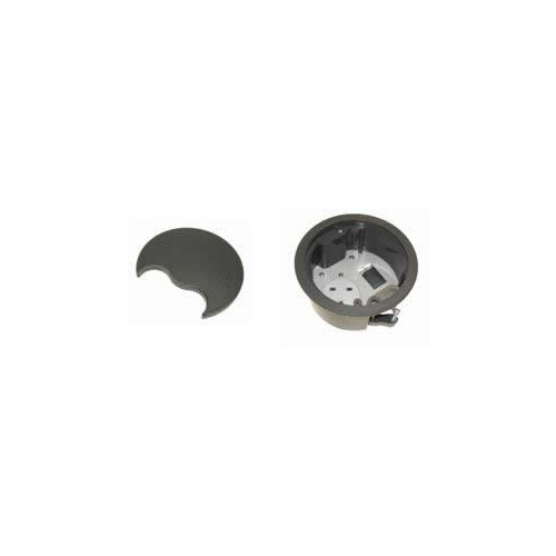 CMW Ltd, Desk Cable Management PG002G | Grey Grommet with 1 x Power & 1 Data