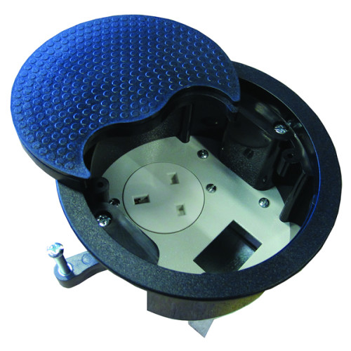 CMW Ltd, Desk Cable Management PG002B | Black Grommet with 1 x Power & 1 Data