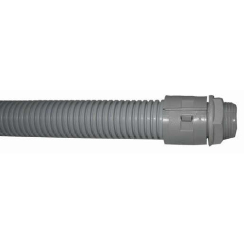 CMW Ltd  | Conduit Flexible Corrugated 2 Gland Kit + Locknut LSOH Grey 3Mtr x 25mm