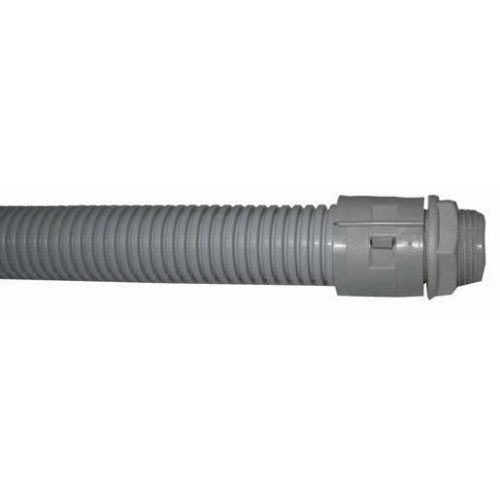 CMW Ltd | Conduit Flexible Corrugated 2 Gland Kit + Locknut LSOH Grey 5Mtr x 25mm