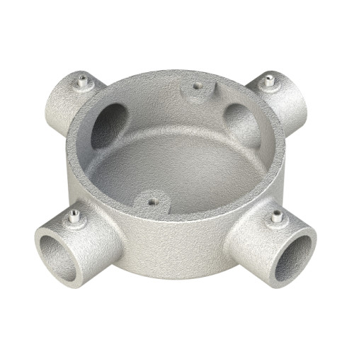 Conlok CL12G Metal Conduit 4 Way Intersection Box 25mm Hot Dipped Galvanised Finish