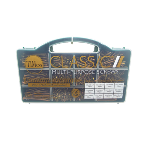 Mixed Wood Screw Assortment Pack (895pcs)
