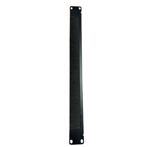 1U Open Brush Strip Panel Black