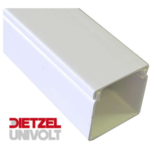 Univolt MAK75/75 | Dietzel Univolt 75mm wide x 75mm high PVC White Maxi Trunking 3m length (3m lgth)