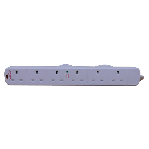 Kauden 13A Power Adapter, One to Four sockets with Surge & Spike Protection, White