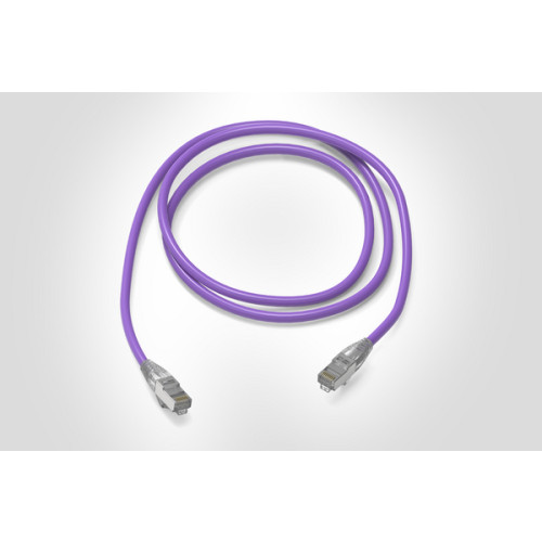 HellermannTyton RJ45C6A-20.0M-S-LS/VI-CCA 20m Cat6A RJ45 S/FTP Solid Shielded 23Awg LSZH Patch Lead Violet - Class Cca