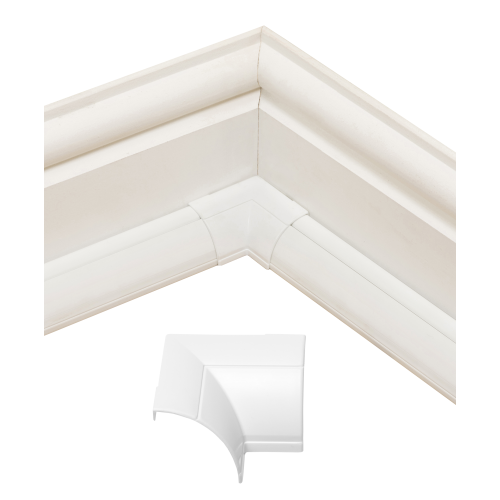 D-Line FLIB22QSW | D-Line White Clip Over Flat / Internal Bend 22mm x 22mm