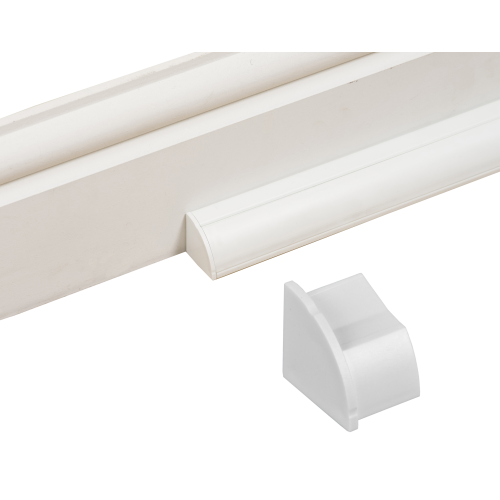 D-Line EC22QSW/L | D-Line White Smooth Fit Left Hand End Cap 22mm x 22mm