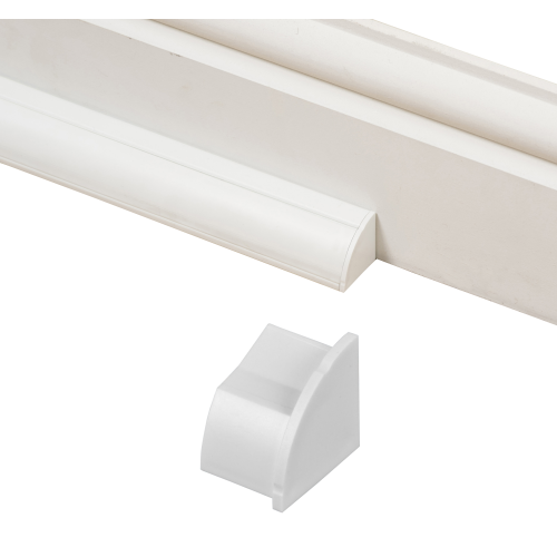 D-Line EC22QSW/R | D-Line White Smooth Fit Right Hand End Cap 22mm x 22mm