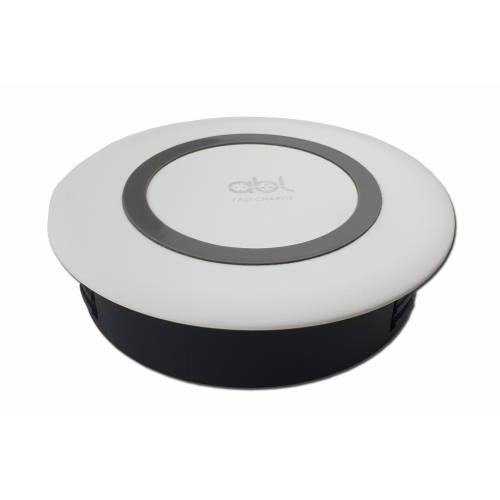 CMW Ltd Desk Cable Management | White In-Desk Wireless Charger