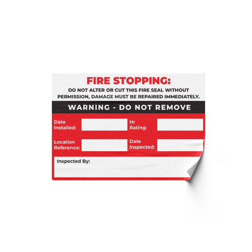 Fire Stopping Labels 95x65mm 10 labels