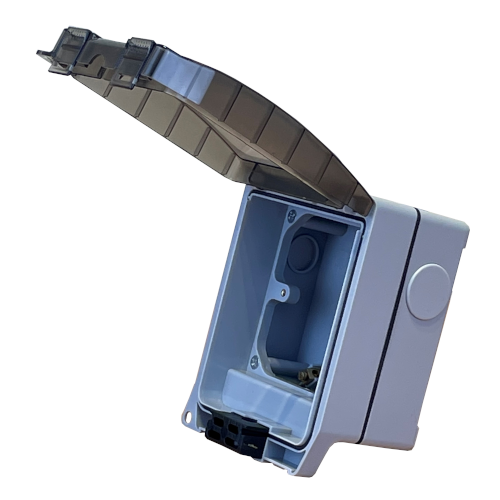 ES1ENC 1 Gang IP66 Weatherproof Enclosure with Translucent Lid