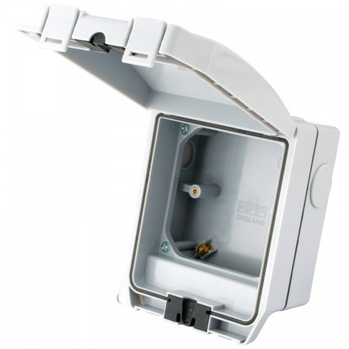 CMW Ltd | 1 Gang IP66 Weatherporoof Enclosure with Solid Grey Lid