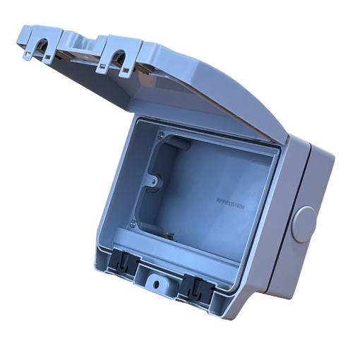 ES2ENC-G 2 Gang IP66 Enclosure with Solid Grey Lid