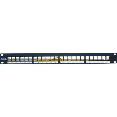 CMW Ltd | Excel 1U 24 Port Unloaded Keystone Panel - Black
