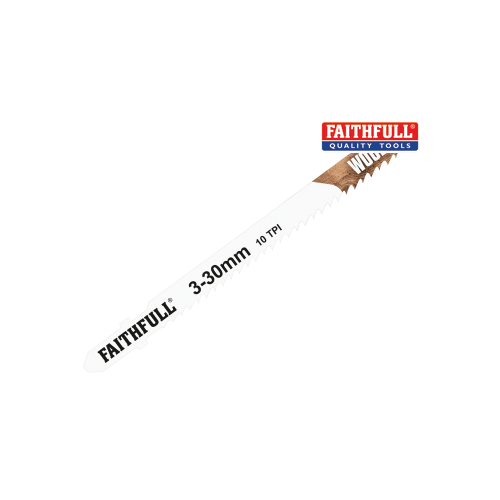 Faithfull 3-30mm 10 TPI Wood Jigsaw Blades Pack of 5