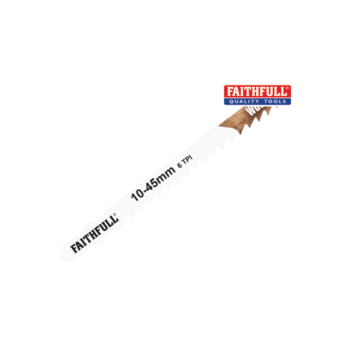 Faithfull 10-45mm 6 TPI Wood Jigsaw Blades Pack of 5