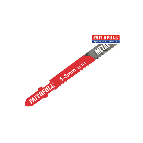 Faithfull 1-3mm 21 TPI Metal Cutting Jigsaw Blades Pack of 5