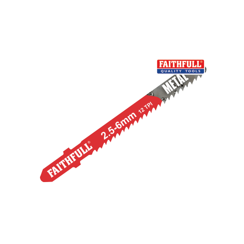 Faithfull 2.5-6mm 12 TPI Metal Cutting Jigsaw Blades Pack of 5