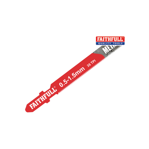 Faithfull 0.5-1.5mm 35 TPI Metal Cutting Jigsaw Blades Pack of 5