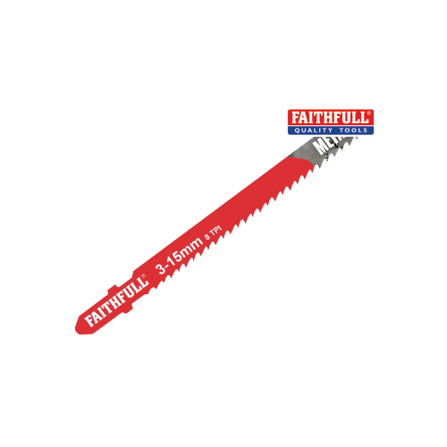 Faithfull 3-15mm 8 TPI Metal Cutting Jigsaw Blades Pack of 5