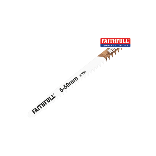 Faithfull 5-50mm 6 TPI Wood Jigsaw Blades Pack of 5