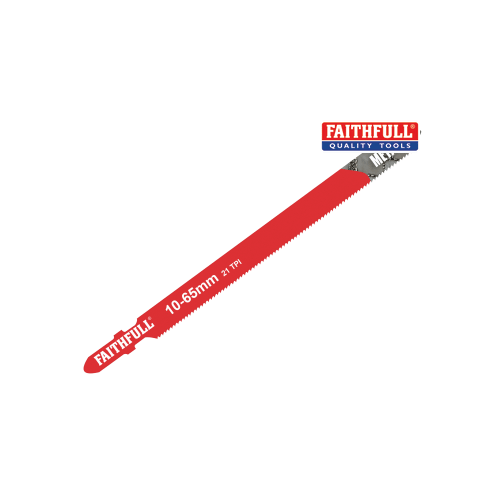 Faithfull 10-65mm 21 TPI Metal Cutting Jigsaw Blades Pack of 5