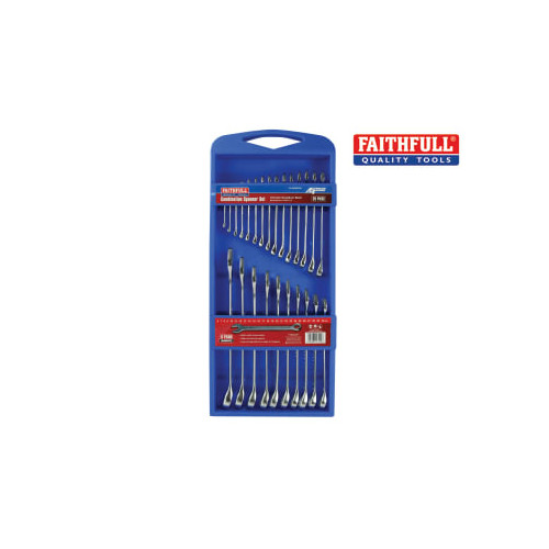 Faithfull Chrome Vanadium Comb Spanner Set, 25 Piece