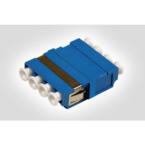HellermannTyton FBASMBL-LCLCQD-FL001 LC Quad Singlemode Flangeless Adaptor Blue