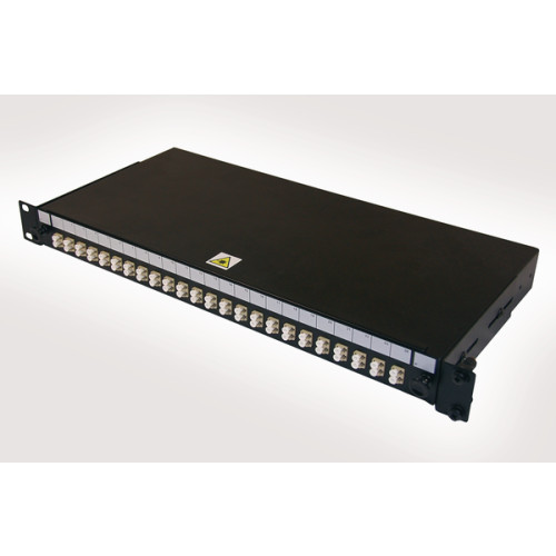HellermannTyton FBPDBKL-LCMMDX-24VF1 LC Duplex 48 port 24 position sliding patch panel loaded with 24 LC duplex multimode adaptors
