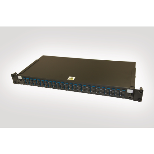 HellermannTyton FBPDBKL-SCSMDX-12VF1 SC Duplex 24 port 24 position sliding patch panel loaded with 12 SC duplex singlemode adaptors