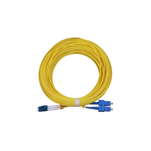 CMW Ltd Fibreoptic Patch Lead | 15m LC-SC singlemode - 2mm duplex patchcord YELLOW