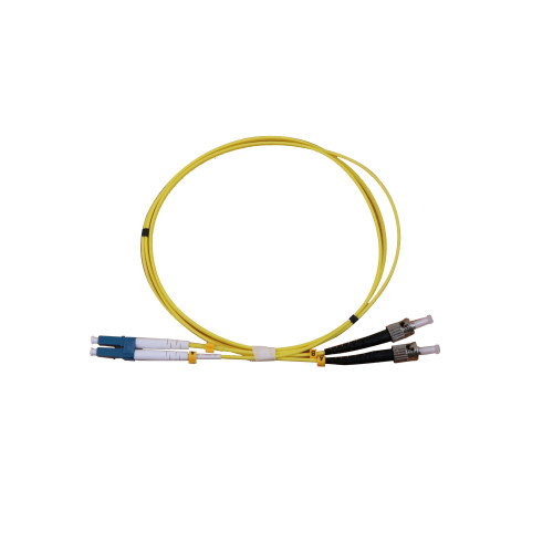 CMW Ltd Fibreoptic Patch Lead | 1m LC-ST singlemode - 2mm duplex patchcord YELLOW