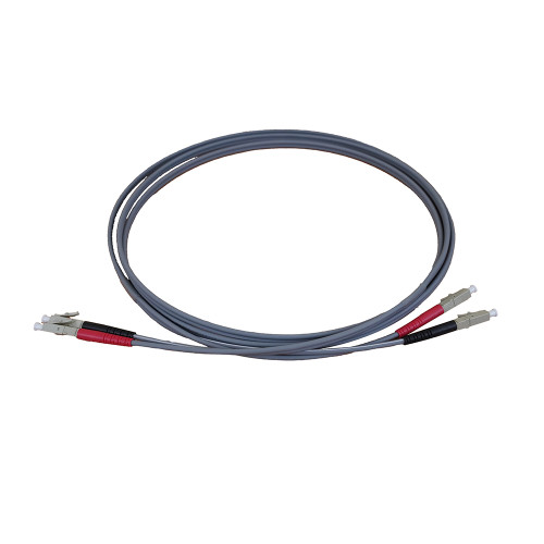 2m LC to LC Duplex OM1 Multimode Grey Fibre Optic Patch Cable with 3mm Jacket