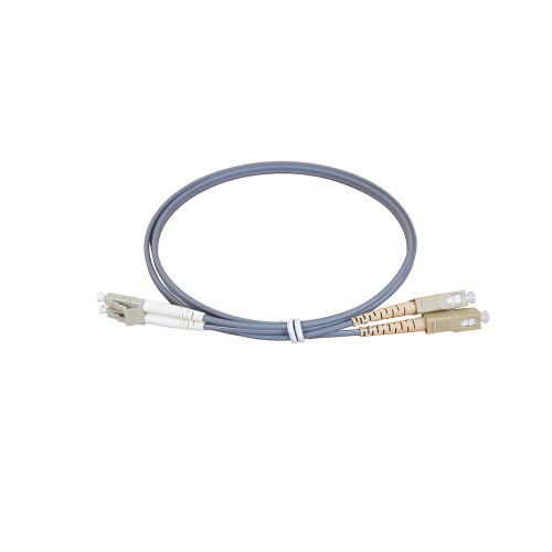 1m LC to SC Duplex OM1 Multimode Grey Fibre Optic Patch Cable with 3mm Jacket