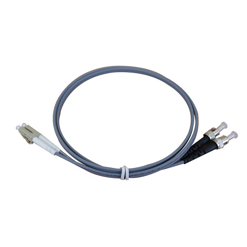 1m LC to ST Duplex OM1 Multimode Grey Fibre Optic Patch Cable with 3mm Jacket