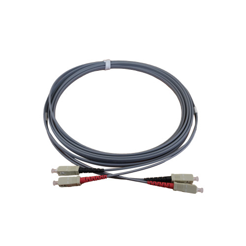 5m SC to SC Duplex OM1 Multimode Grey Fibre Optic Patch Cable with 3mm Jacket