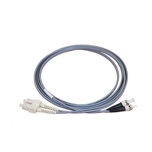 3m SC to ST Duplex OM1 Multimode Grey Fibre Optic Patch Cable with 3mm Jacket