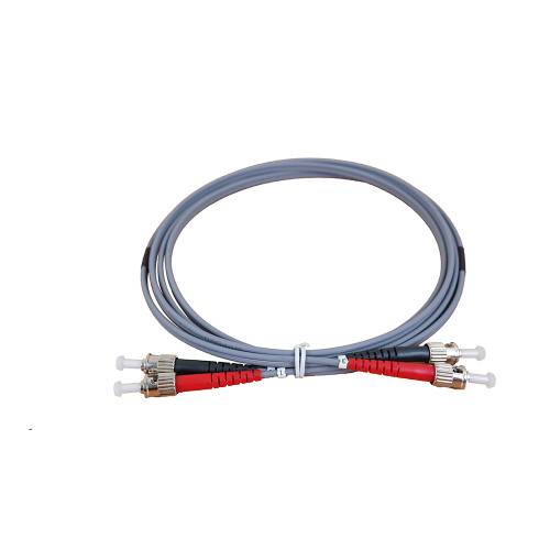 2m ST to ST Duplex OM1 Multimode Grey Fibre Optic Patch Cable with 3mm Jacket