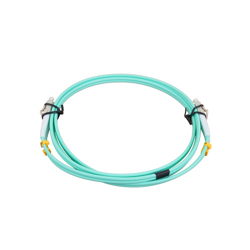 1.5m LC to LC Duplex OM3 Multimode Aqua Fibre Optic Patch Cable with 3mm Jacket