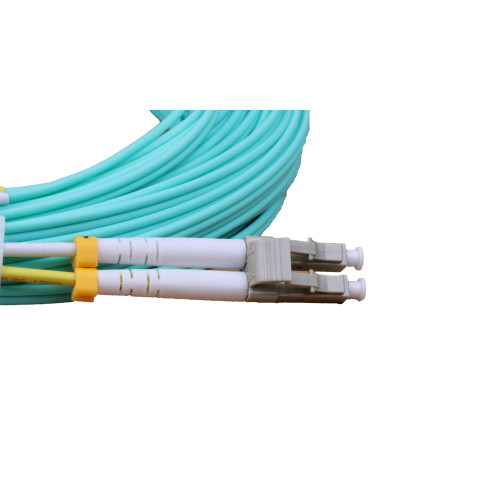 CMW Ltd Fibreoptic Patch Lead | 20m LC-LC OM3 - 2mm duplex patchcord AQUA