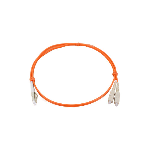 1m LC to SC Duplex OM3 Multimode Orange Fibre Optic Patch Cable with 3mm Jacket