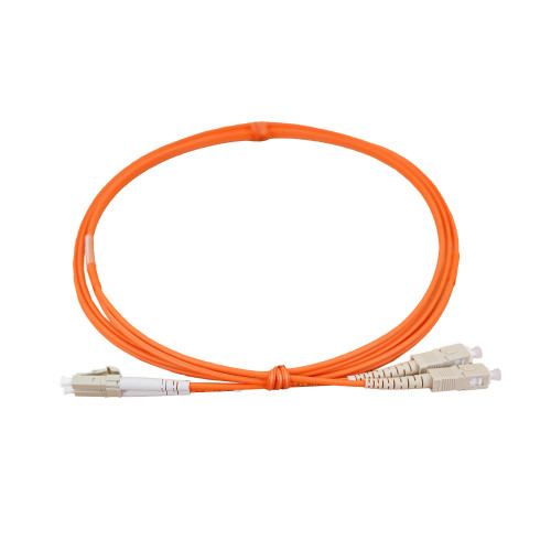 2m LC to SC Duplex OM3 Multimode Orange Fibre Optic Patch Cable with 3mm Jacket